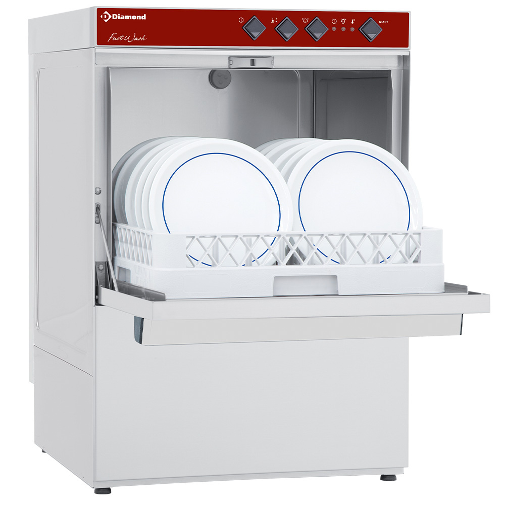 mosogatógép beépített vízlágyítóval, 500x500 mm-es, 60-30 kosár/órás, 400 V-os
