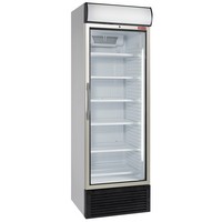 500 literes hűtő, világító reklámpanellel, ventilációs, üvegajtós