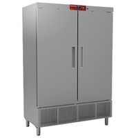 1100 literes hűtő, ventilációs, alsó aggregáttal, rozsdamentes, 2 teleajtós