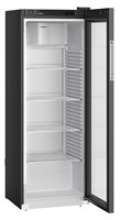 347 literes hűtő, ventilációs, fekete, üvegajtós