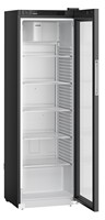 400 literes hűtő, ventilációs, fekete, üvegajtós