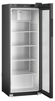 347 literes hűtőszekrény, ventilációs, fekete, üvegajtós