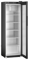 400 literes hűtőszekrény, ventilációs, fekete, üvegajtós