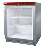 150 literes hűtő, üvegajtós, rozsdamentes, ventilációs